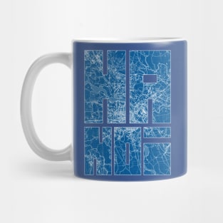 Hanoi, Vietnam City Map Typography - Blueprint Mug